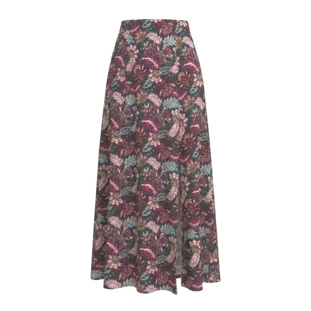 LOFT Maxi Skirt Women 0 Multicolor Floral Paisley Boho A-Line Side Slit Spring